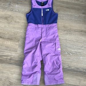 Girls- The North Face- Size 5- Bib-style Snowpants